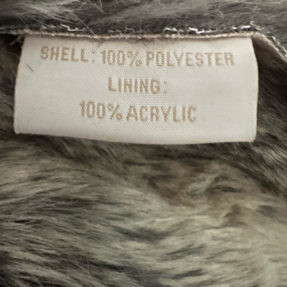 Skully Cream Tan Faux Shearling Vest with Fur Collar M - Picture 6 of 8